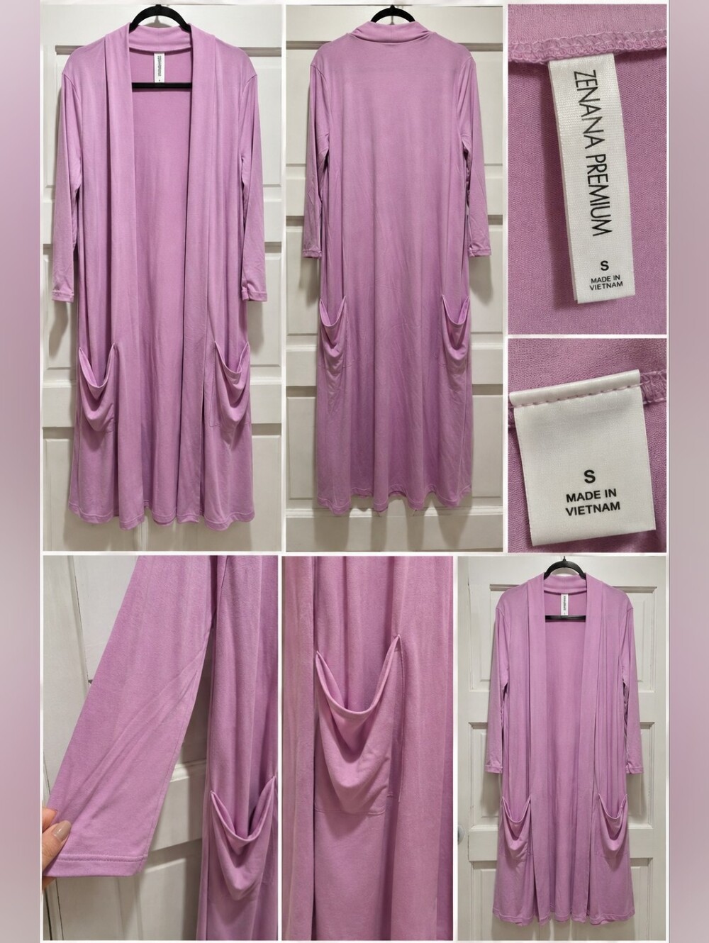 Zenana Premium Dusty Mauve Longline Open Front Cardigan – Size Small NWOT